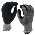 NMSAFETY  Handling sharp metal parts cut resistant gloves ANSI A6 level coated sandy nitrile